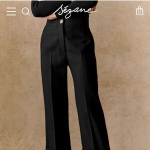 NWOT Sezane Black Damon Cropped Trousers - Size 40 or 8 US